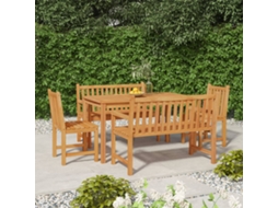 Vidaxl 5 Pcs Conjunto De Jantar P/ Jardim Madeira De Teca Maciça