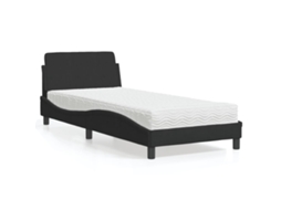 Vidaxl Cama com Colchão Dover 90x200 Cm Veludo Preto