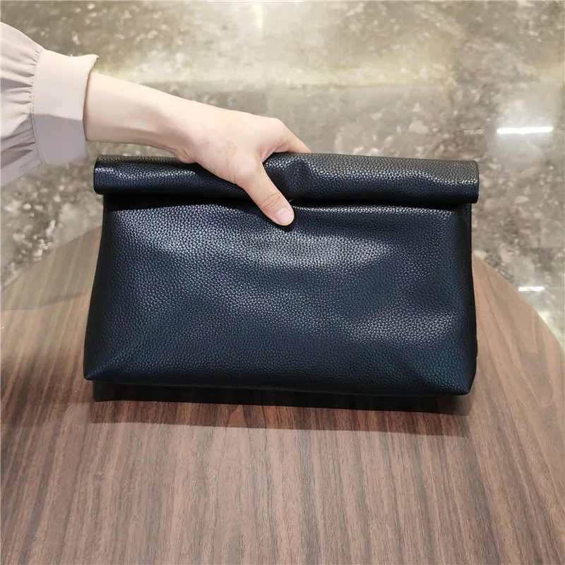 (preta) Bolsa De Mão Feminina Elegante E Descontraída, Em Couro Pu Macio, Ideal Para Ocasiões Formais.
