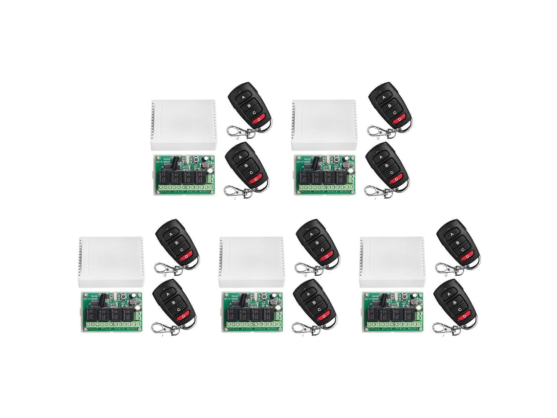 Módulo De Relé De Quatro Vias Para Controle Remoto, 5 Unidades, 4 Canais, 12 V/24 V Cc, Receptor 433m