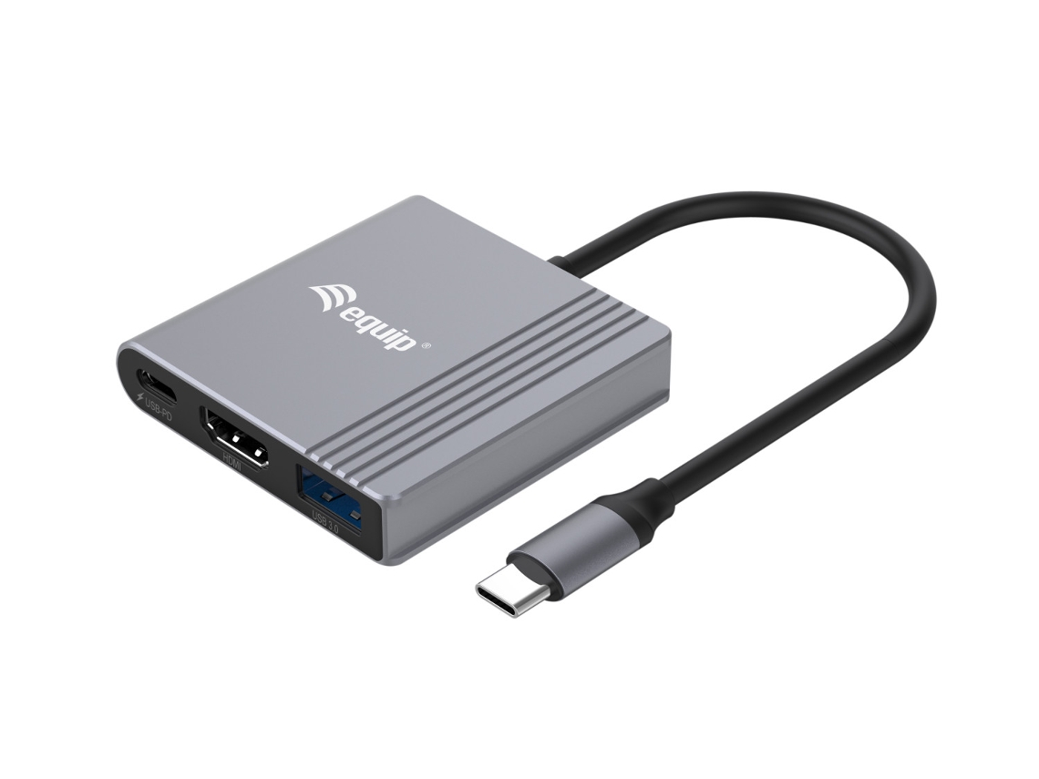 133488 Adaptador gráfico USB 3840 x 2160 pixels Preto, Cinza EQUIP