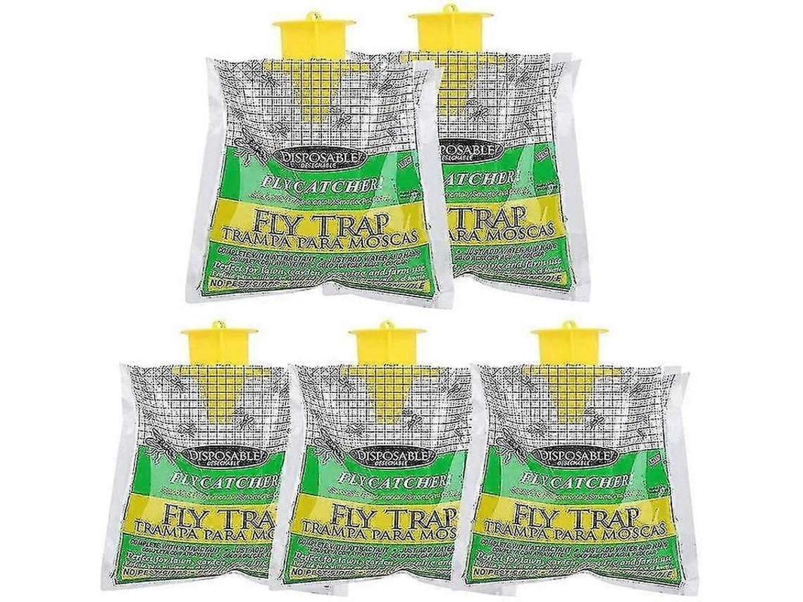 5 Pacotes De Armadilhas Para Moscas Ao Ar Livre Com Isca, Capturador De Moscas Pendurado Descartável Para Rancho