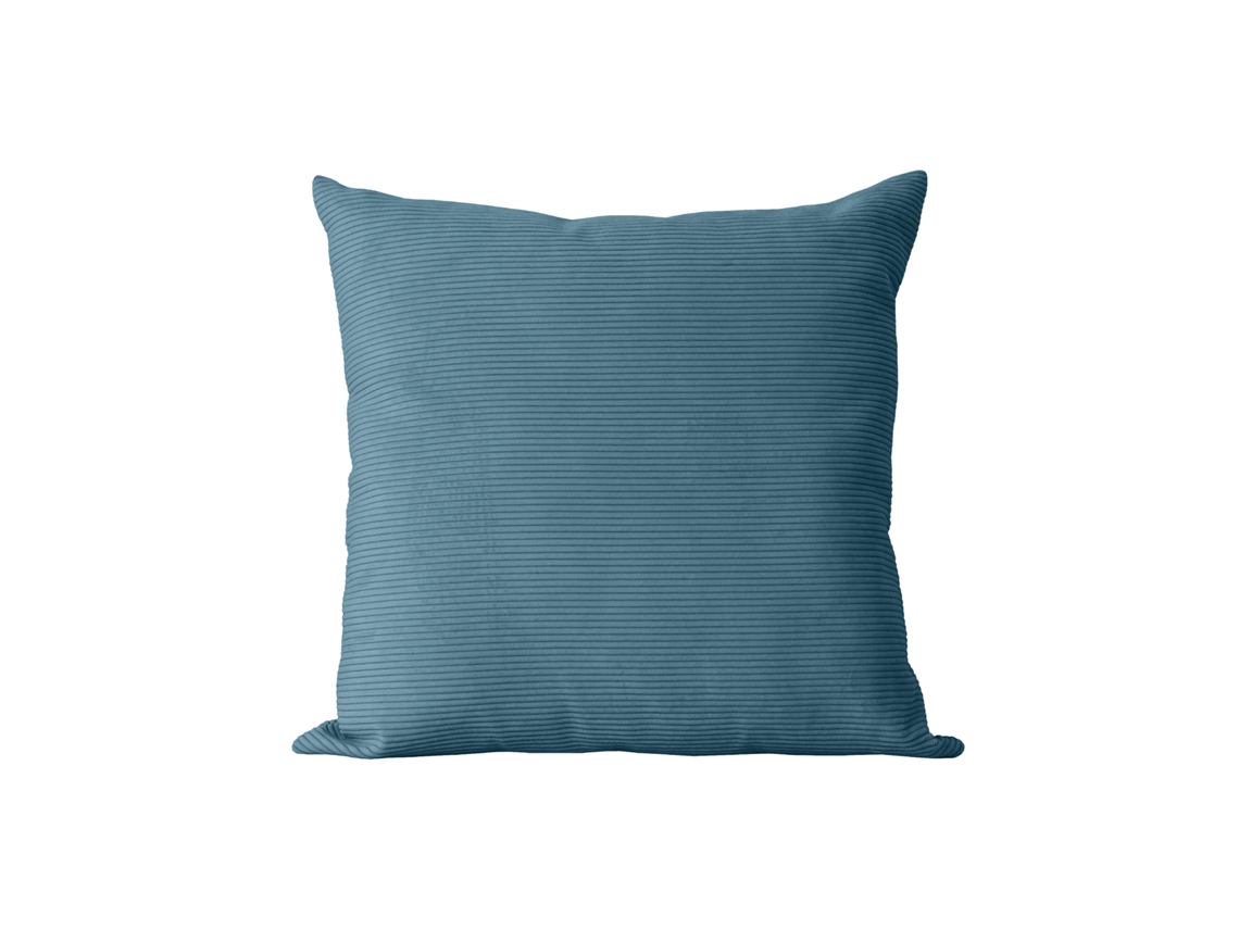 Almofada Quadrada Em Veludo Azul - 45x45 Cm - Dune