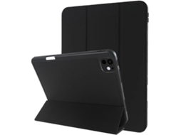 Capa Hengrongshen para iPad Pro 13, capa com suporte triplo e couro sintético, preta (2024)