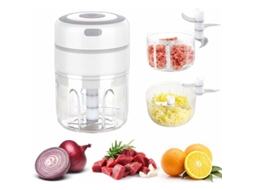 Mini Picador De Cebola Elétrico Com 2 Recipientes, Processador De Alimentos Elétrico Multifuncional De 250 Ml+ 100 Ml