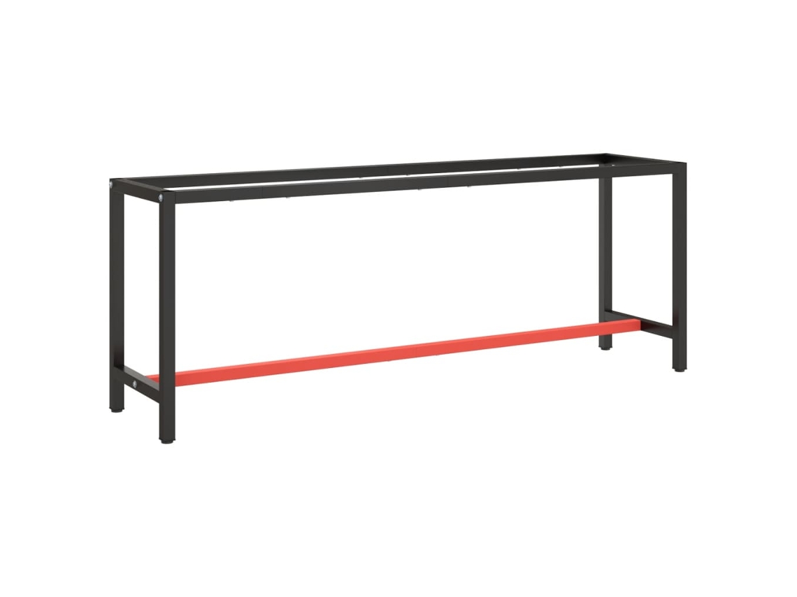 Vidaxl Estrutura P/ Bancada 210x50x79 Cm Metal Preto E Vermelho Mate