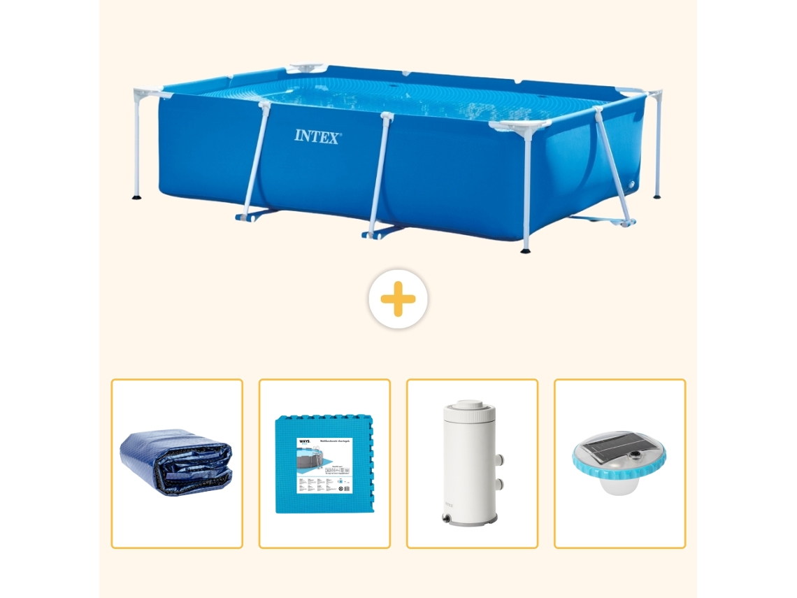 Intex Piscina Com Estrutura Retangular - 300x200x75 Cm - 5-peças S152