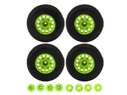 Mali pneus para Caminhão Rc Short Course 1/10 Arrma Senton Traxxas Slash com Hex 12mm 14mm 17mm Verde