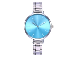 Reloj De Pulsera Unisex De Moda Casual Con Cuerda De Acero Azul Claro