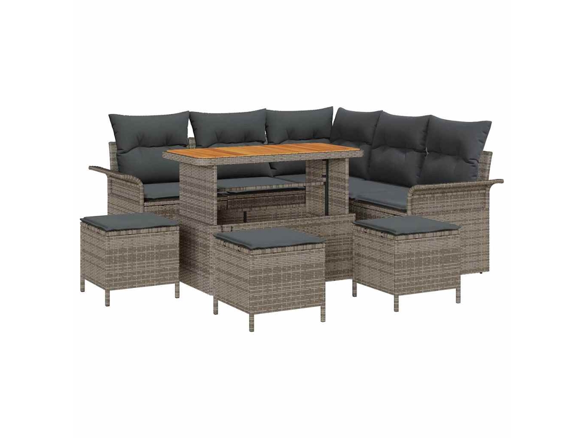 Maison Exclusive - Conjunto De Sofá De Jardim Com Almofada 9 Pcs Cinzeto