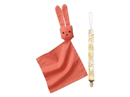 Toalha Baby Soothe Appease Babador Chupeta Clipe Corrente Coelho para Boneca Toalha de Rosto Vermelho Ferrugem GIECY