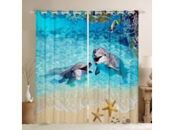 Cortinas Fofas Com Golfinhos E Estrelas Do Mar, Com Estampa De Coral, Para Crianças, Adolescentes E Adultos Tema