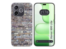 Capa Tumundosmartphone De Silicone Para Honor 600 Lite 5g Com Design De Tijolos 2 Desenhos