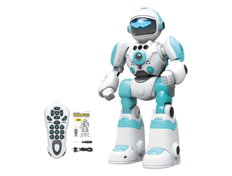 Robô de Controle Remoto com Sensor de Gestos Cantando Dançando Controle de Voz Brinquedo de Robô para Presente CHRUI Azul
