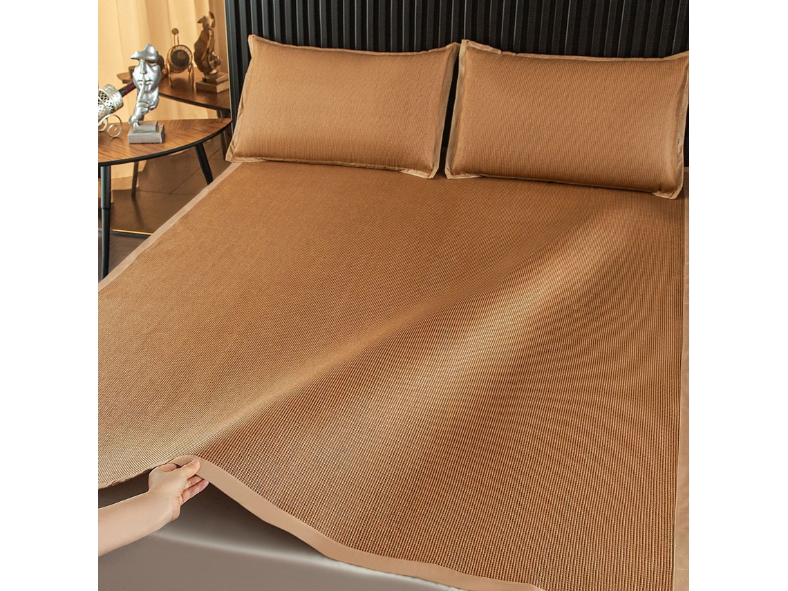 Esteira De Cama (lençóis) Eifson Bambu E Rattan Fresca Respirável 180x200cm Com 2 Fronhas