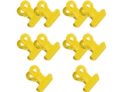 Ipetboom 10 Pequenos Prendedores de Massa de Metal na Cor Amarela, Práticos e Convenientes para Uso Doméstico Fora da Mesa