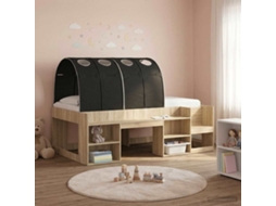 Vidaxl Túnel De Cama 2 Unid. Preto Poliéster