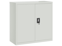 Armário de Secretária com 2 Portas 90 Cm Aço Cinzento MAISON EXCLUSIVE