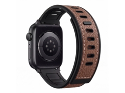 Pulseira De Couro Silicone Granulado Com Fecho Magnético Para Apple Watch Ultra S10 S11 42 44 45 49mm, Huawei Gt6