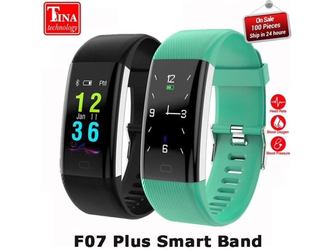 100 Original F07 Plus Pulseira Inteligente Monitor De Freqüência Cardíaca Pulseira Pressão Arterial Rastreador De Fitness Mo