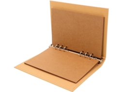 Álbum de fotos A5 com camada de papel kraft, com 6 argolas, 15 folhas de papel kraft, organizador.