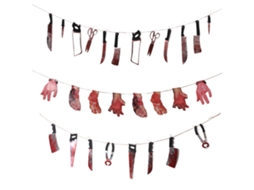 Mali 3pcs/set Bandeira Guirlanda Ferramentas e Partes Corporais Simuladas Manchadas de Sangue Decor Halloween
