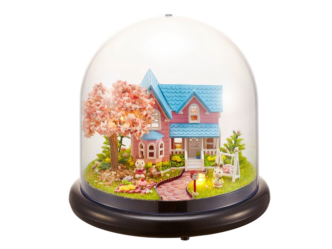 Kit de Casa Miniatura Diy com Luzes Led para Presente de Natal Aniversário e Decoração de Casa 2