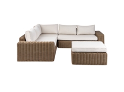 Conjunto de exterior em rattan BELIANI Palermo de Ratan sintético Castanho 270x270x63