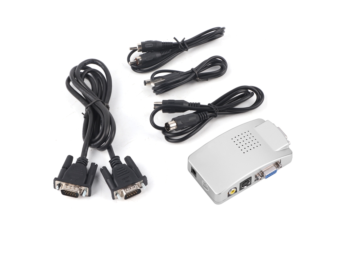 Adaptador De Sinal Vga Para Tv Av Rca Para Pc Laptop Conversor Universal