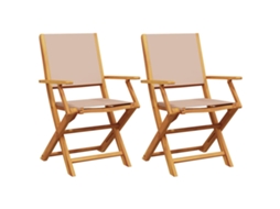 Folding Chair, Folding Chairs Vidaxl Cinzento-acastanhado Madeira De Acácia (n/a)