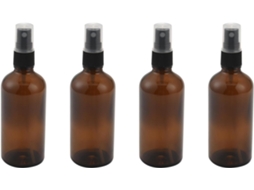 Conjunto de 4 frascos de vidro âmbar SFUSHOS