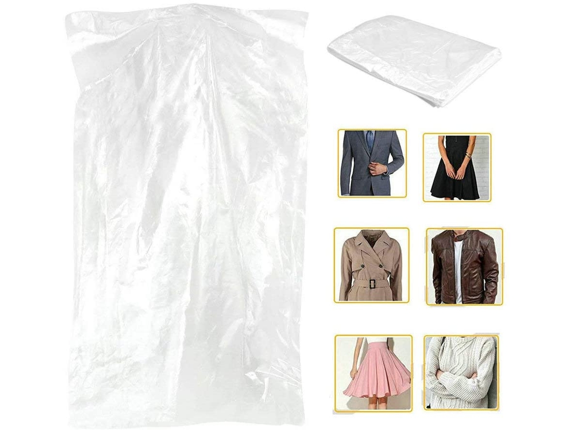 Lurelia Capa Para Roupa, Pack Com 50, Antipoeira, Impermeável, Transparente, Proteção Extra