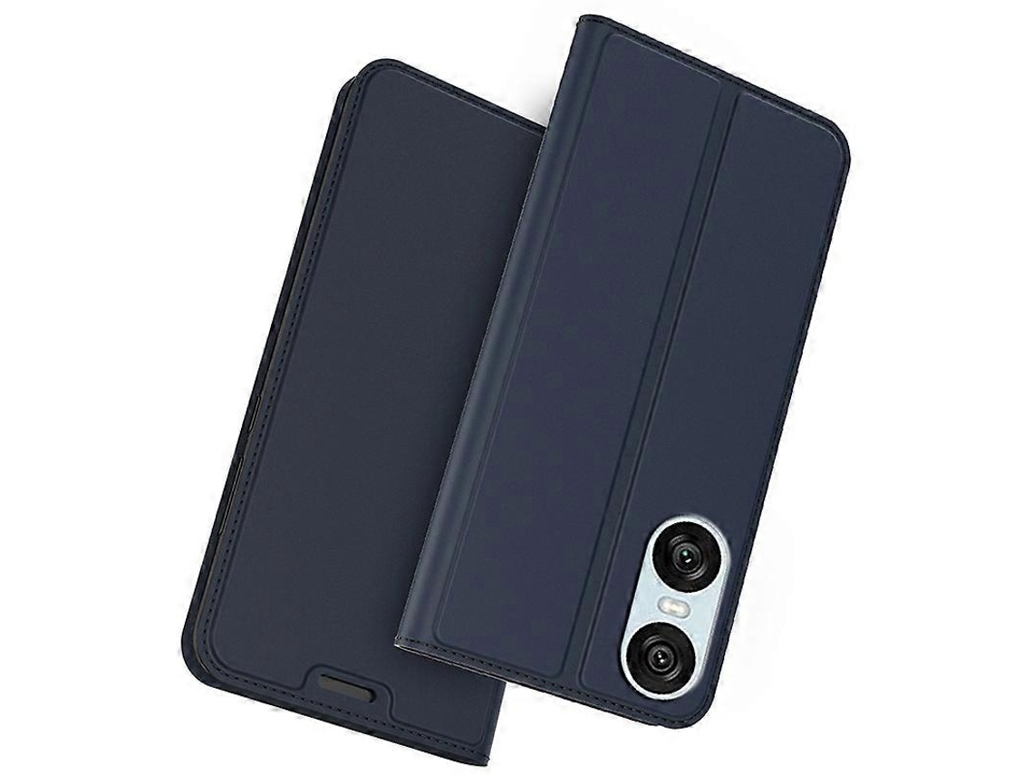 Capa Em Couro Pu Compatível Com Sony Xperia 10 Vi Com Porta-cartão Integrado E Fecho Magnético, Dourada