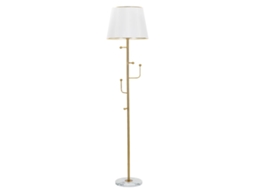 Luminária De Chão App/abbiti - Luminária De Chão 2 Em 1 Em Metal Dourado Com 5 Ganchos E Cúpula Branca Ø 41x173 Cm - Design Glamoroso