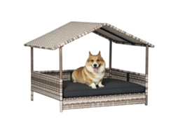 Casinha De Cachorro, Cama De Estimação, Cesta Para Resistente, Pôster Removível, Cinza