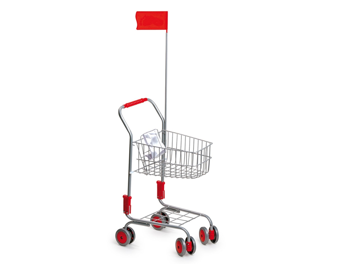 Carrinho De Compras Small Foot Com Assento Para Boneca Carrinho De Compras De Brinquedo Cinza