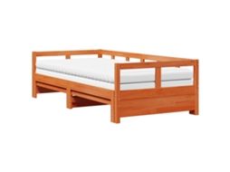 Daybed With Trundle, Daybeds With Trundles Vidaxl Marrom Madeira De Pinho (80 X 200 Cm)
