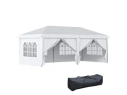 Tenda Para Festa Aço E Tecido Oxford Cor Branco 585x295x270 Cm Outsunny