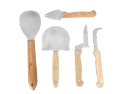 Kit 5 Ferramentas Carving Inox Para Cuca Halloween