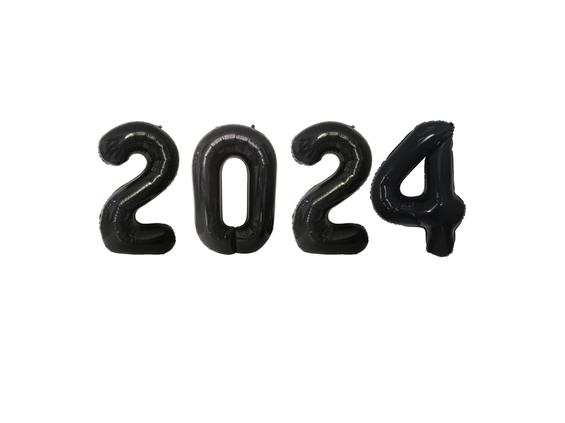 Laxiscreed Balões De Folha Happy 2024 Para Decoração De Ano Novo E Festas Festivas