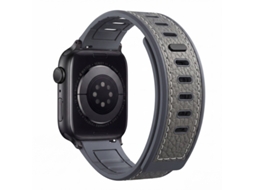 Compatível com Apple Watch S11 Ultra, Huawei GT6, Samsung Galaxy, pulseira de silicone com textura de couro e data.