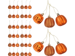 Juego de 36 pequeñas calabazas decorativas artificiales blancas para colgar GOKOCO