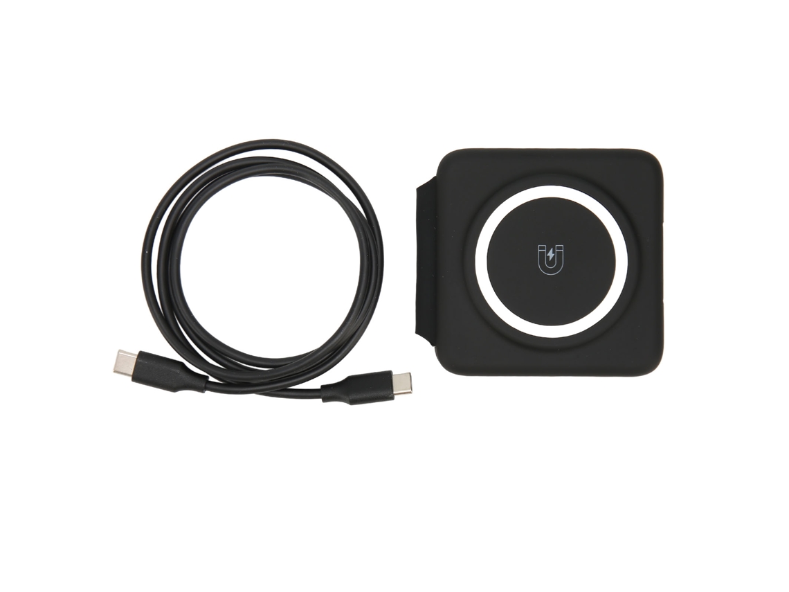 Cargador Inalámbrico Plegable 3 en 1, Estación de Carga Rápida de 15 W para iPhone, Galaxy y Apple Watch SE (Negro) | S/MARCA