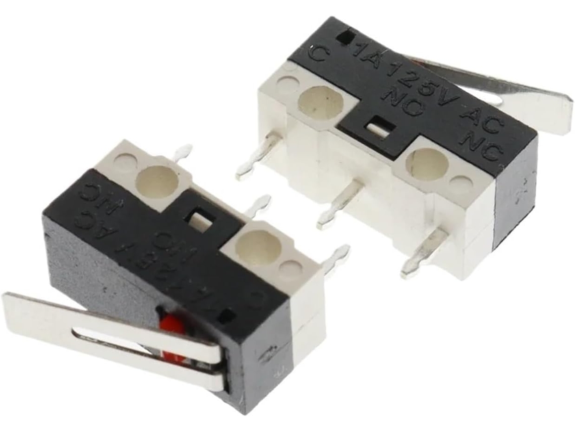 100 Unidades De Interruptor Alavanca Dobradiça Longa Momentâneo Spdt 1na 1nf Ac 125v 1a