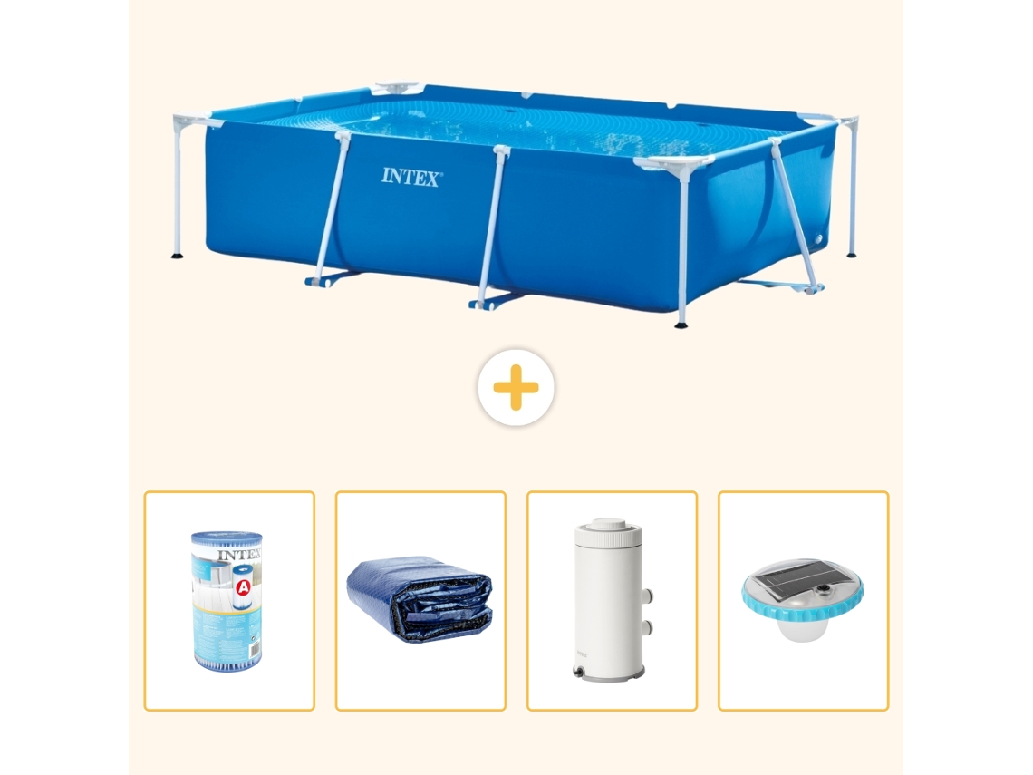 Intex Piscina Com Estrutura Retangular - 300x200x75 Cm - 5-peças S101