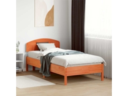 Vidaxl Cama Sem Colchão 75x190 Cm Madeira De Pinho Maciça Castanho-mel