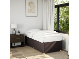 Estrutura De Cama Sem Colchão 90x190 Cm Tecido Castanho-escuro