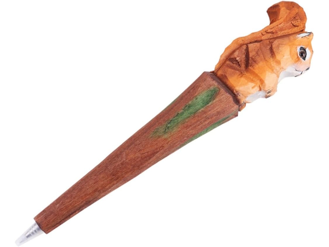 Caneta Artesanal Homoyoyo Em Formato De Esquilo, Esferográfica