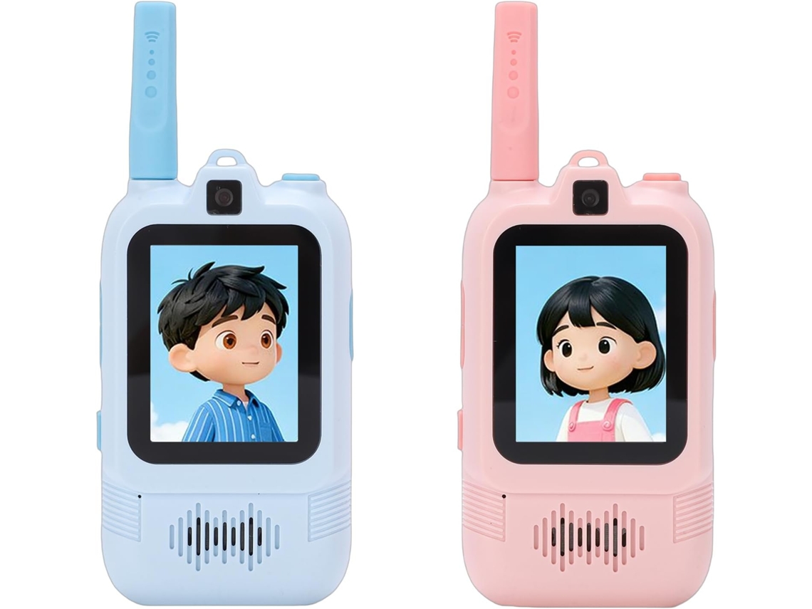 Campainhas De Vídeo Infantis Vbestlife Pacote Com 2, Rádio Bidirecional Recarregável de Longo Alcance Com Câmeras Duplas