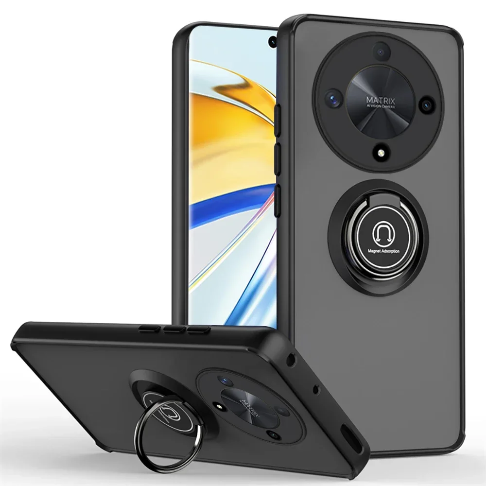 (preto, Honor Magic6 Lite) Capa Protetora Magnética Fosca Para Carro, Resistente A Choques E Quedas, Com Revestimento Rígido E Durável.